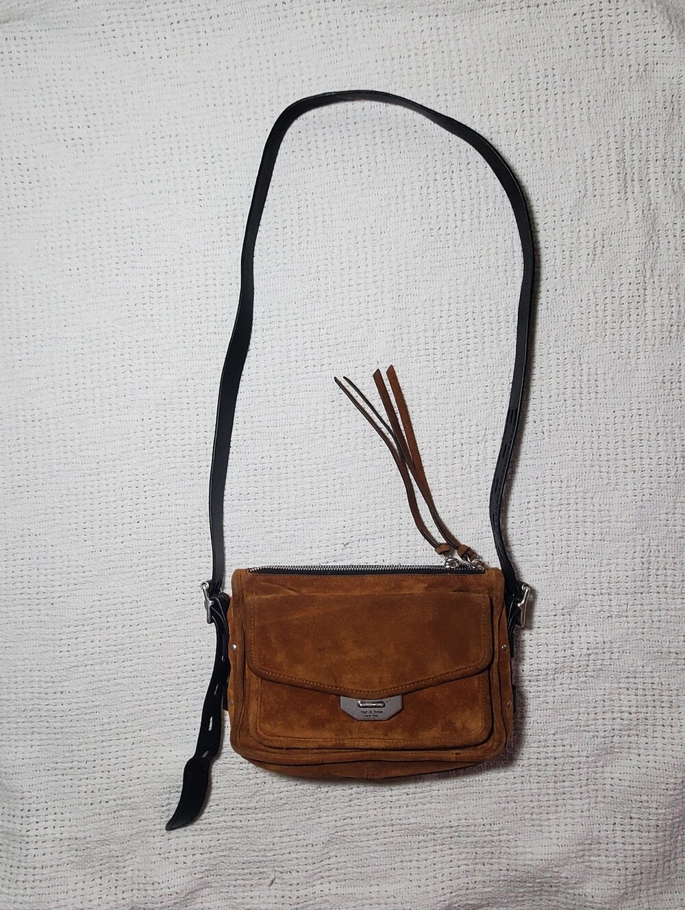 rag & bone Small Field Messenger Suede Crossbody Bag in Brown Shoulder Purse